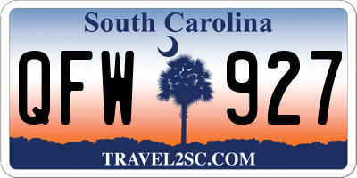SC license plate QFW927