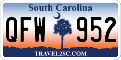 SC license plate QFW952