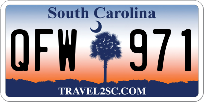 SC license plate QFW971