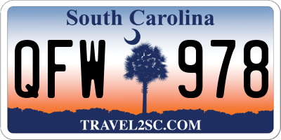 SC license plate QFW978