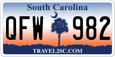 SC license plate QFW982