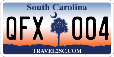 SC license plate QFX004