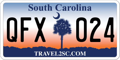 SC license plate QFX024