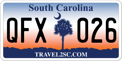 SC license plate QFX026