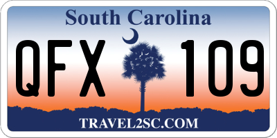 SC license plate QFX109