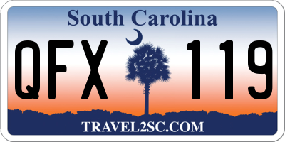 SC license plate QFX119