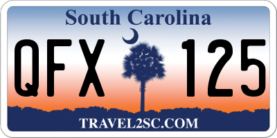 SC license plate QFX125