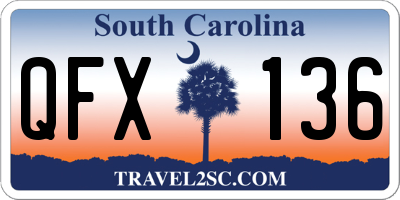 SC license plate QFX136