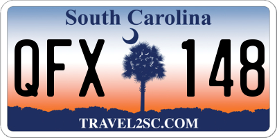 SC license plate QFX148