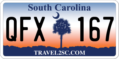 SC license plate QFX167