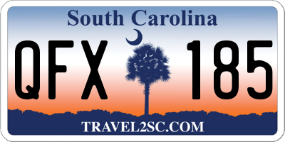 SC license plate QFX185