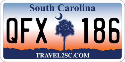 SC license plate QFX186