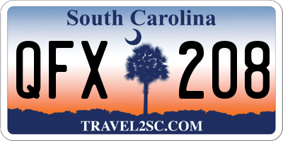 SC license plate QFX208