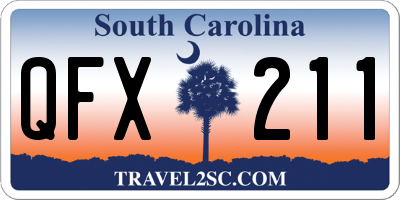 SC license plate QFX211