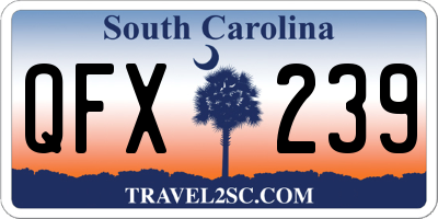 SC license plate QFX239