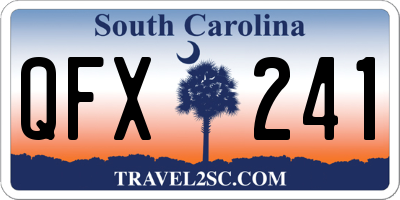 SC license plate QFX241
