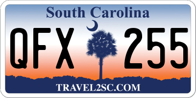 SC license plate QFX255