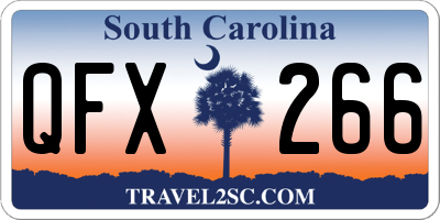 SC license plate QFX266