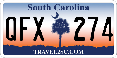 SC license plate QFX274