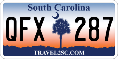 SC license plate QFX287