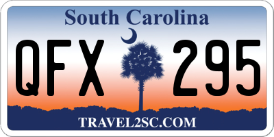 SC license plate QFX295