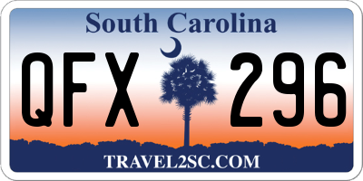 SC license plate QFX296
