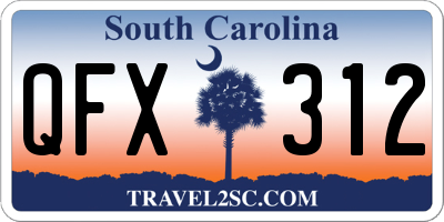 SC license plate QFX312