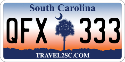SC license plate QFX333