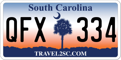 SC license plate QFX334
