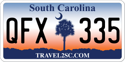SC license plate QFX335