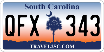 SC license plate QFX343