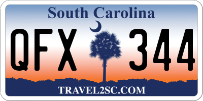 SC license plate QFX344
