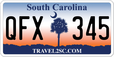 SC license plate QFX345