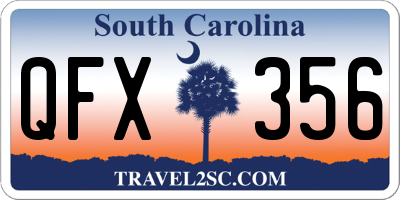 SC license plate QFX356