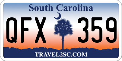 SC license plate QFX359