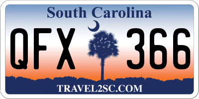 SC license plate QFX366