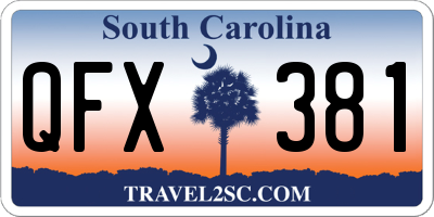 SC license plate QFX381