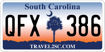 SC license plate QFX386