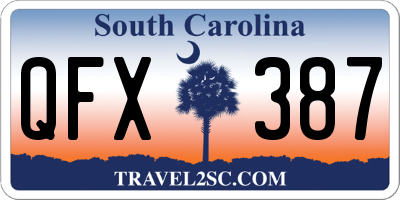 SC license plate QFX387