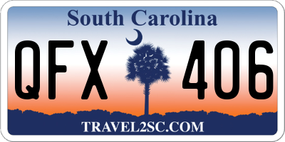 SC license plate QFX406