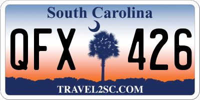 SC license plate QFX426