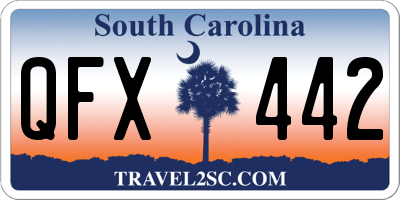 SC license plate QFX442
