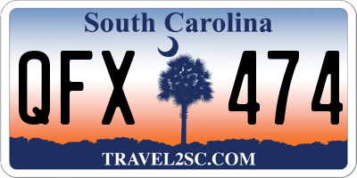 SC license plate QFX474