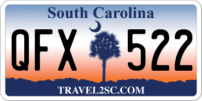 SC license plate QFX522