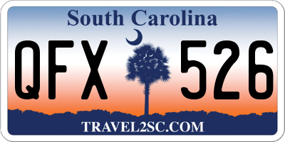 SC license plate QFX526