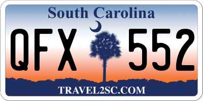 SC license plate QFX552