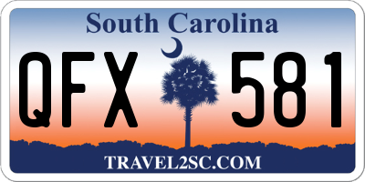 SC license plate QFX581