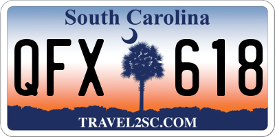 SC license plate QFX618