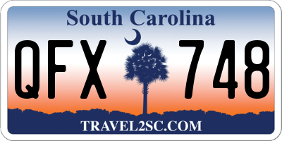 SC license plate QFX748