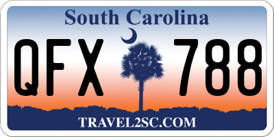 SC license plate QFX788